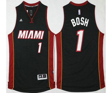 Men's Miami Heat #1 Chris Bosh Revolution 30 Swingman 2014 New Black Jersey