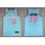 Men's Miami Heat #13 Bam Adebayo Light Blue 2019 Nike Swingman Stitched NBA Jersey With The Sponsor Logo