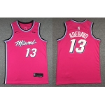 Men's Miami Heat #13 Bam Adebayo Pink Nike Swingman 2019 playoffs Earned Edition Stitched Jersey