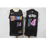 Men's Miami Heat #14 Tyler Herro Black Diamond 2022 City Edition Swingman Stitched Jersey