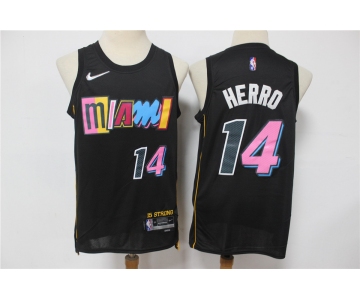 Men's Miami Heat #14 Tyler Herro Black Diamond 2022 City Edition Swingman Stitched Jersey
