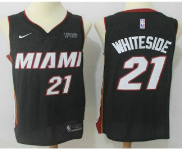 Men's Miami Heat #21 Hassan Whiteside Black 2017-2018 Nike Swingman Ultimate Software Stitched NBA Jersey