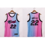Men's Miami Heat #22 Jimmy Butler Pink Blue 2021 Nike City Edition Swingman Jersey