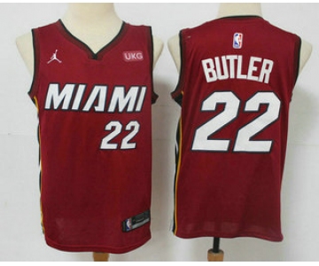 Men's Miami Heat #22 Jimmy Butler Red 2020 Brand Jordan Swingman Stitched NBA Jersey With The NEW Sponsor Logo