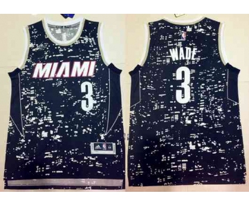 Men's Miami Heat #3 Dwyane Wade Adidas 2015 Urban Luminous Swingman Jersey