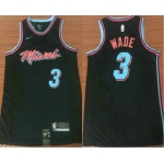 Men's Miami Heat #3 Dwyane Wade Black Nike NBA Swingman City Edition Jersey
