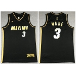 Men's Miami Heat #3 Dwyane Wade NEW 2020 Black Golden Edition Nike Swingman Jersey