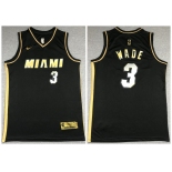 Men's Miami Heat #3 Dwyane Wade NEW 2020 Black Golden Edition Nike Swingman Jersey