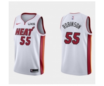 Men's Miami Heat #55 Duncan Robinson White Stitched NBA Jersey