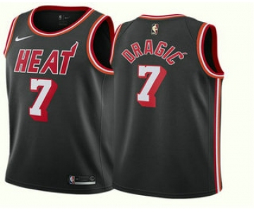 Men's Miami Heat #7 Goran Dragic Black 2017-2018 Nike Stitched Throwback Swingman Jersey