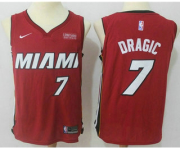 Men's Miami Heat #7 Goran Dragic Red 2017-2018 Nike Swingman Ultimate Software Stitched NBA Jersey