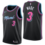 Men's Nike Miami Heat #3 Dwyane Wade 2019 City Edition Swingman Black Jersey