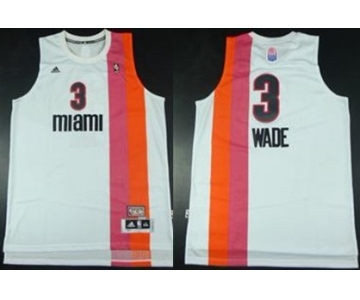 Miami Floridians #3 Dwyane Wade ABA Hardwood Classic Swingman White Jersey