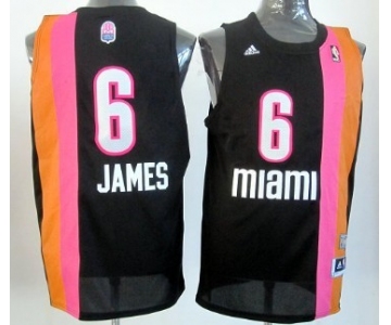 Miami Floridians #6 LeBron James ABA Hardwood Classic Swingman Black No Holes Jersey