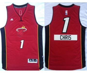 Miami Heat #1 Chris Bosh Revolution 30 Swingman 2014 Christmas Day Red Jersey