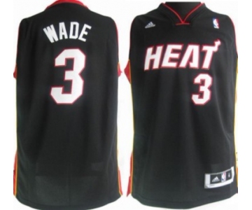 Miami Heat #3 Dwyane Wade Revolution 30 Swingman Black Jersey