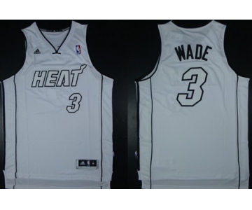 Miami Heat #3 Dwyane Wade Revolution 30 Swingman White Big Color Jersey
