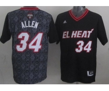 Miami Heat #34 Ray Allen Revolution 30 Swingman 2014 Noche Latina Black Jersey