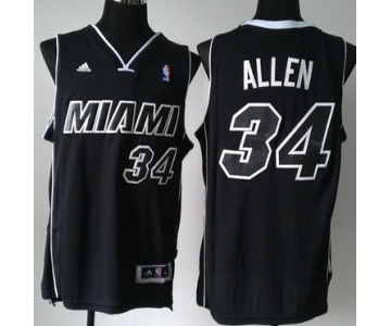 Miami Heat #34 Ray Allen Revolution 30 Swingman All Black With White Jersey