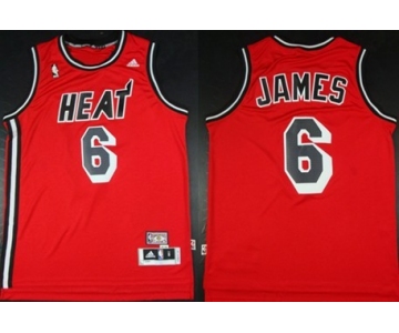 Miami Heat #6 LeBron James ABA Hardwood Classics Swingman Red Jersey