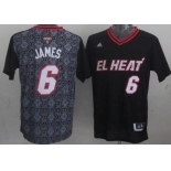 Miami Heat #6 LeBron James Revolution 30 Swingman 2014 Noche Latina Black Jersey