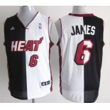 Miami Heat #6 LeBron James Revolution 30 Swingman Black/White Two Tone Jersey