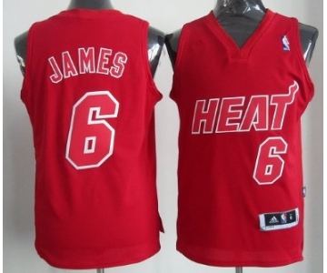 Miami Heat #6 LeBron James Revolution 30 Swingman Red Big Color Jersey