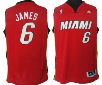 Miami Heat #6 LeBron James Revolution 30 Swingman Red Jersey