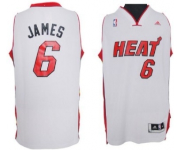 Miami Heat #6 LeBron James Revolution 30 Swingman White Jersey