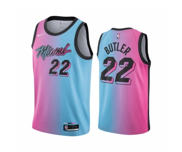 Nike Heat #22 Jimmy Butler Blue Pink NBA Swingman 2020-21 City Edition Jersey