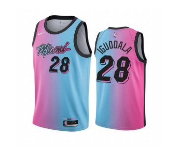 Nike Heat #28 Andre Iguodala Blue Pink NBA Swingman 2020-21 City Edition Jersey