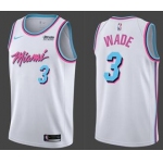 Nike Heat #3 Dwyane Wade White NBA Swingman City Edition Jersey