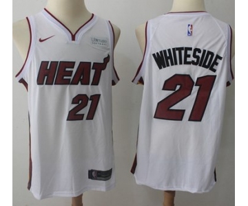 Nike Miami Heat #21 Hassan Whiteside White NBA Swingman Association Edition Jersey