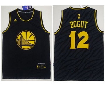 Golden State Warriors #12 Andrew Bogut Black Precious Metals Fashion Stitched NBA Jersey
