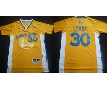 Golden State Warriors #30 Stephen Curry Revolution 30 Swingman Yellow Short-Sleeved Jersey
