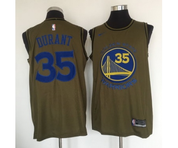 Golden State Warriors #35 Kevin Durant Olive Nike Swingman Jersey