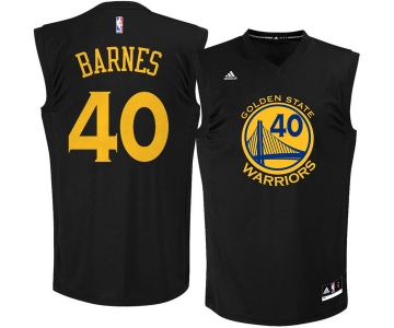 Golden State Warriors 40 Harrison Barnes Black Fashion Replica Jersey