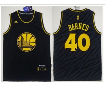 Golden State Warriors #40 Harrison Barnes Black Precious Metals Fashion Stitched NBA Jersey
