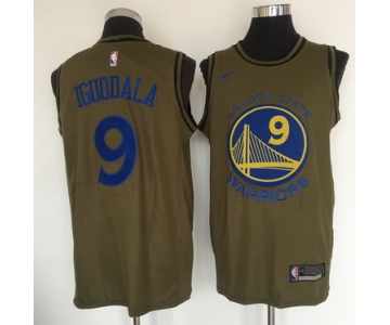 Golden State Warriors #9 Andre Iguodala Olive Nike Swingman Jersey