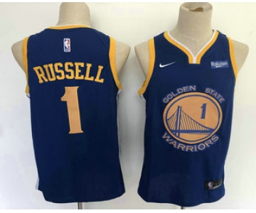 Men's Golden State Warriors #1 D'Angelo Russell Blue 2019 Nike Swingman NEW Rakuten Logo Stitched NBA Jersey
