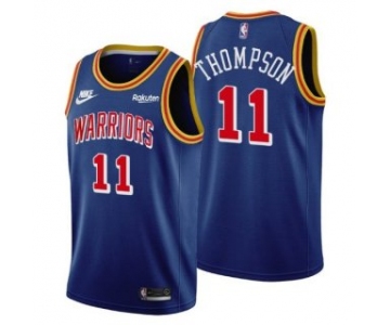 Men's Golden State Warriors #11 Klay Thompson Blue 75th Anniversary Stitched Basketball Jersey