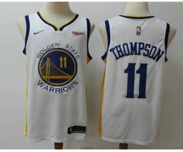 Men's Golden State Warriors #11 Klay Thompson White 2019 Nike Swingman NEW Rakuten Logo Stitched NBA Jersey