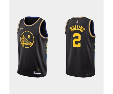Men's Golden State Warriors #2 Ryan Rollins 2022 Black Stitched Basketball Jersey