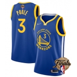 Mens Golden State Warriors #3 Jordan Poole 2022 Royal NBA Finals Stitched Jersey
