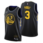 Men's Golden State Warriors #3 Jordan Poole Black Stitched Basketball Jersey
