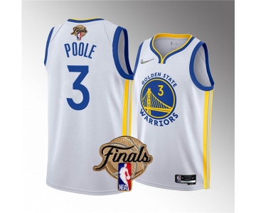 Men's Golden State Warriors #3 Jordan Poole White 2022 Finals Stitched Jersey