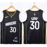 Men's Golden State Warriors #30 Stephen Curry Black 75th Anniversary Stitched Jersey