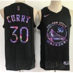 Men's Golden State Warriors #30 Stephen Curry Black Stitched Jersey