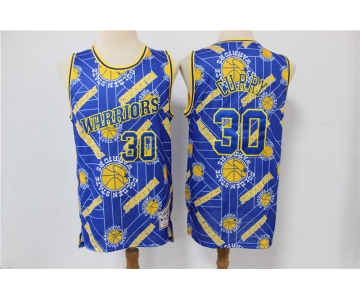 Men's Golden State Warriors #30 Stephen Curry Blue Tear Up Pack Mitchell & Ness Swingman Jeresy