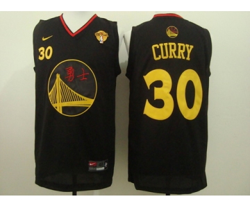 Men's Golden State Warriors #30 Stephen Curry Chinese Black Nike Authentic Jersey